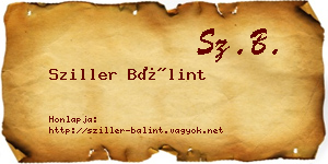 Sziller Bálint névjegykártya