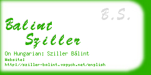 balint sziller business card
