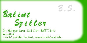 balint sziller business card